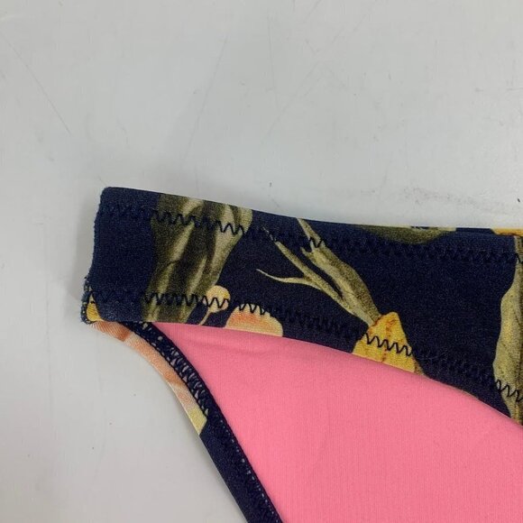 Triangl Delphine Neoprene Scuba Swimwear Navy Blue Floral Bikini Bottom Size M - Picture 3 of 11